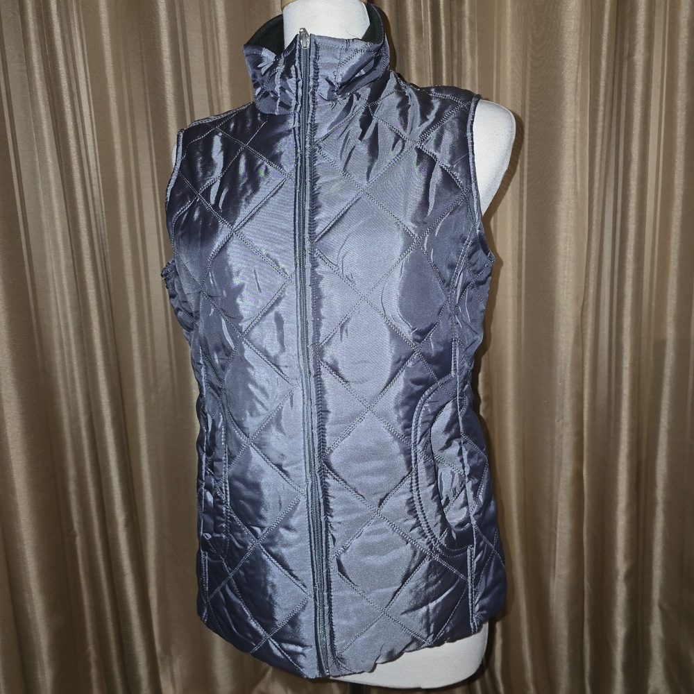 Jane Ashley Women's Quilted Grey Vest Size Medium